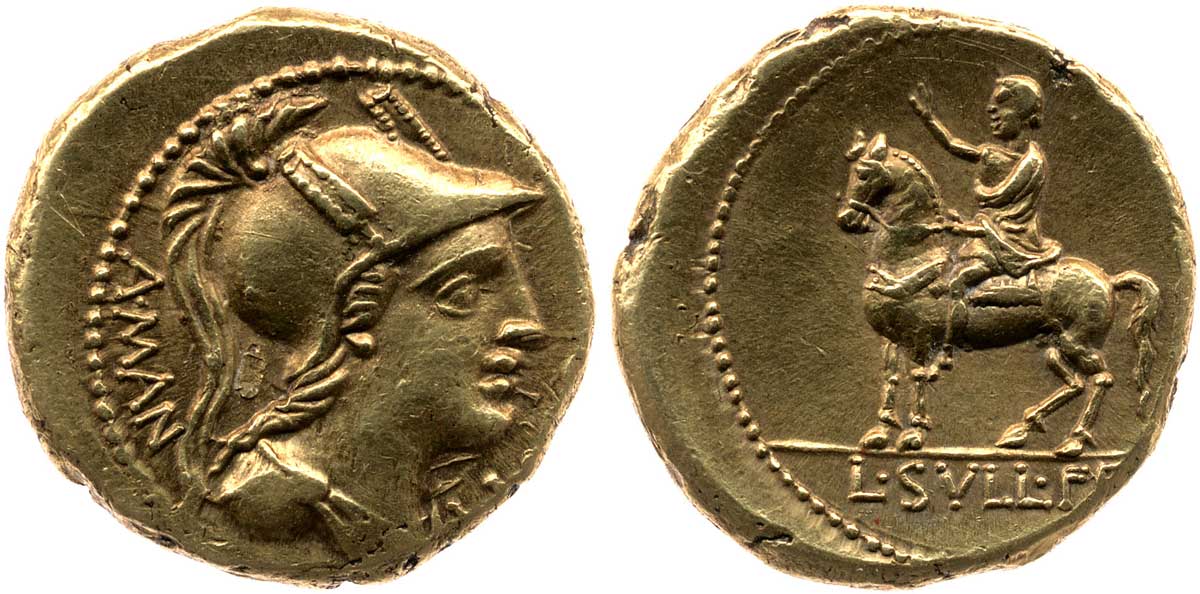 aureus manlius equestrian sulla britishmuseum