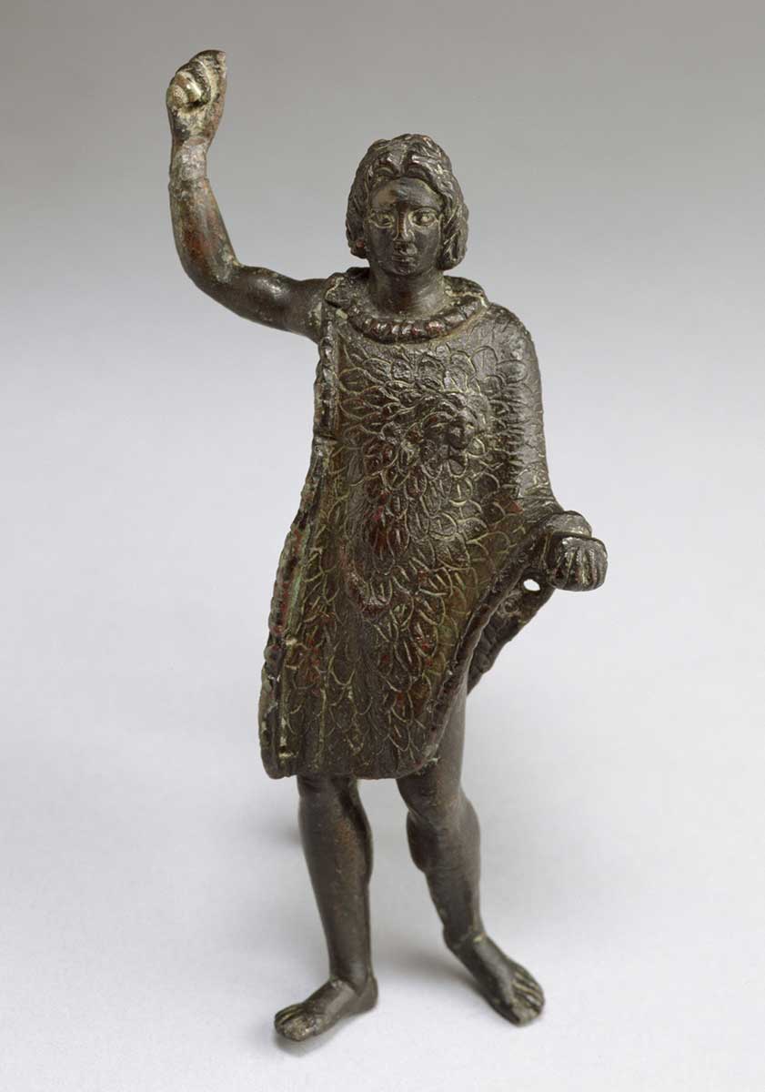bronze statuette of alexander sogdian rock