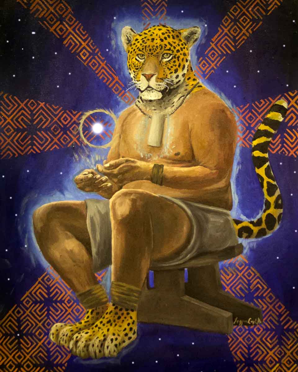 canvas of jaguar shaman