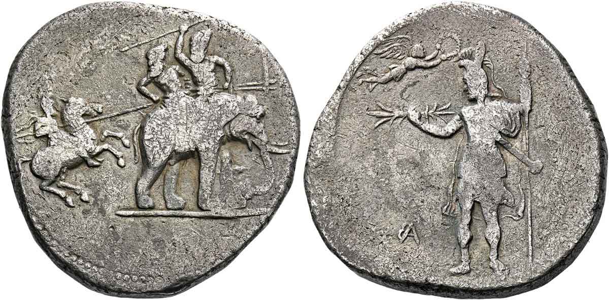 decadrachm alexander combat elephant battle of hydaspes
