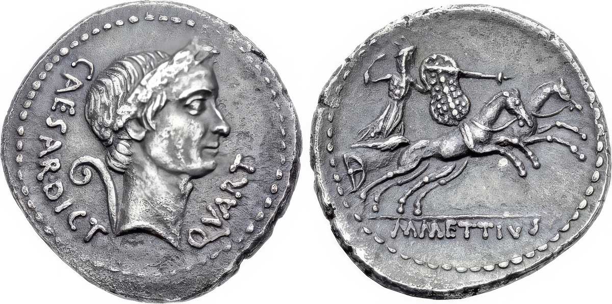 denarius of julius caesar coin
