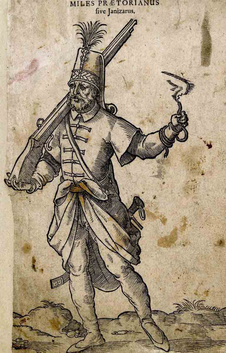 elite janissary 16th century portrait engraving
