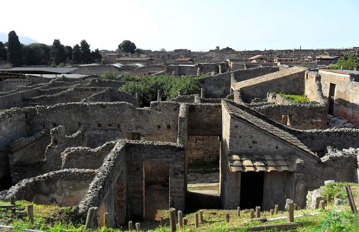 excavated houses shops pompeii photograph