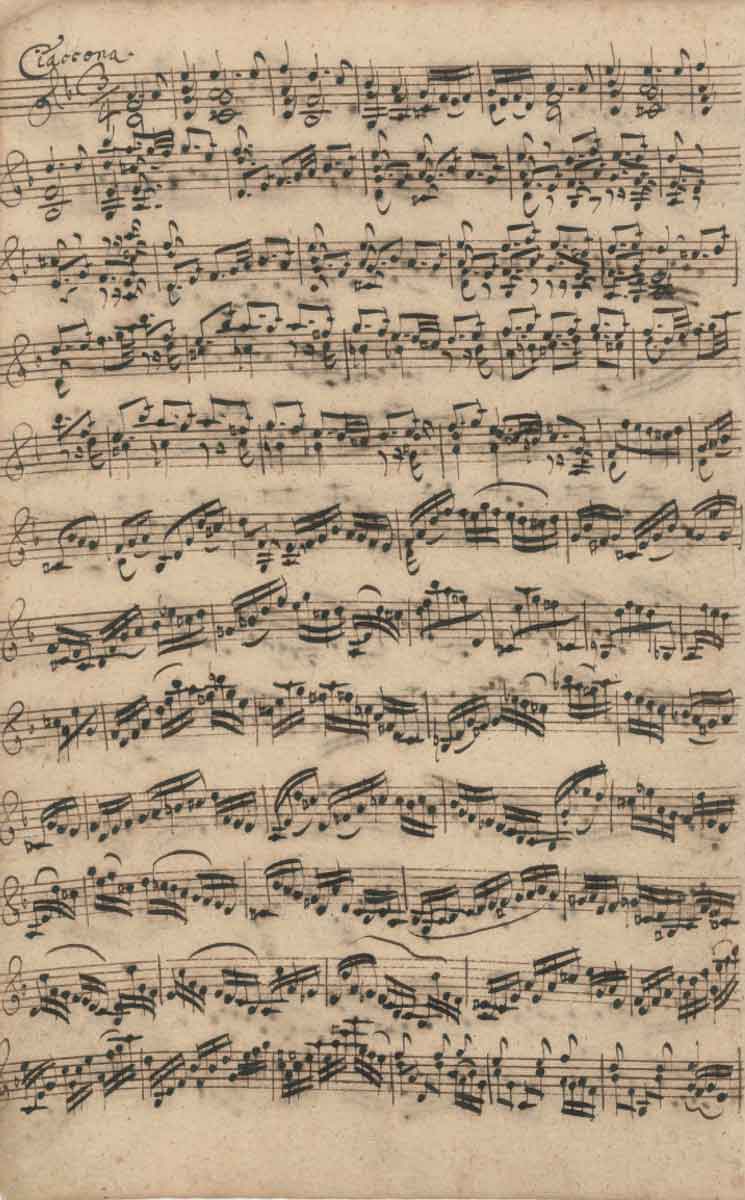 j s bach chaconne opening autograph score