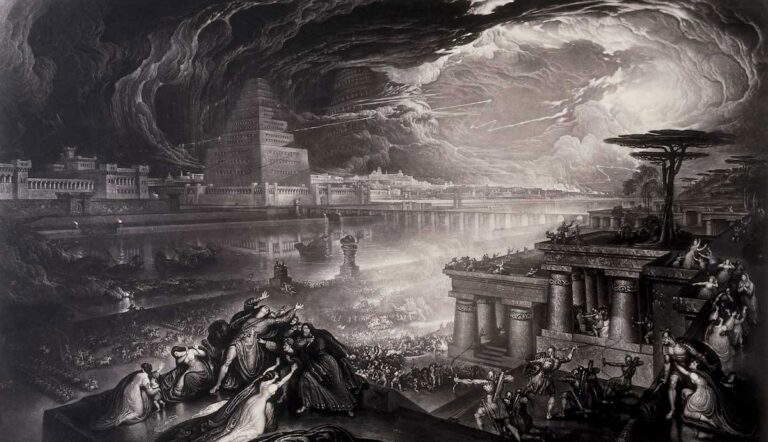 john martin fall hanging gardens babylon print