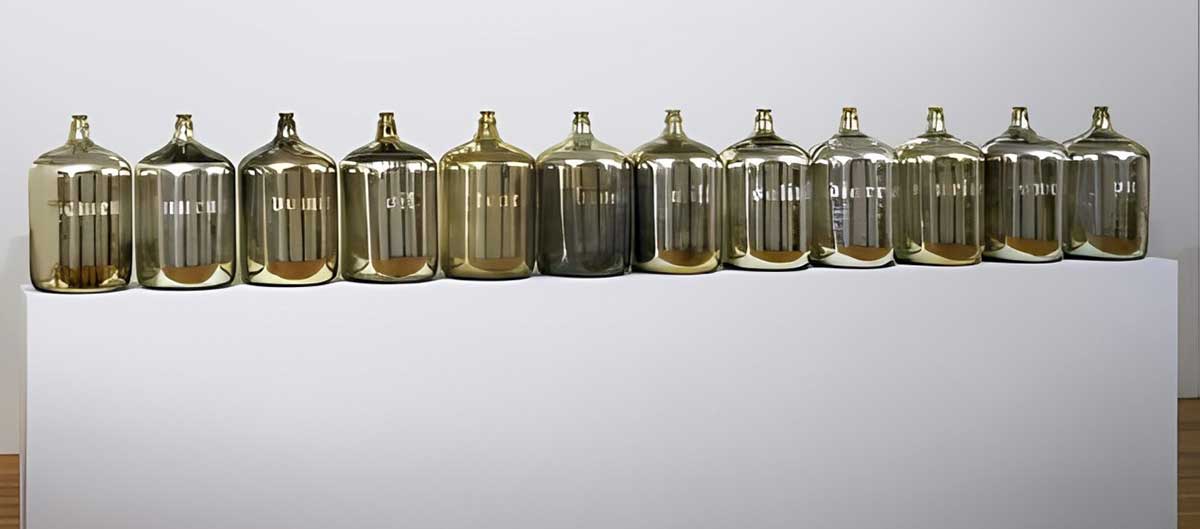 kiki smith bodily fluids glass bottles