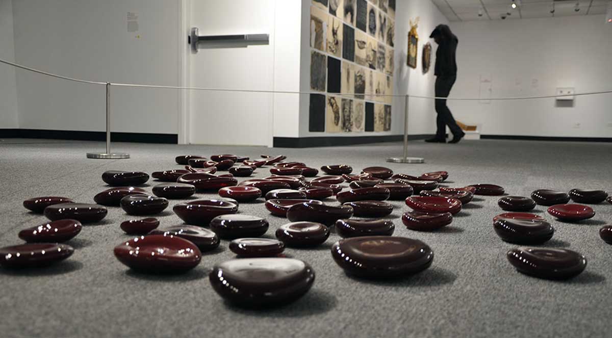 kiki smith red spill glass