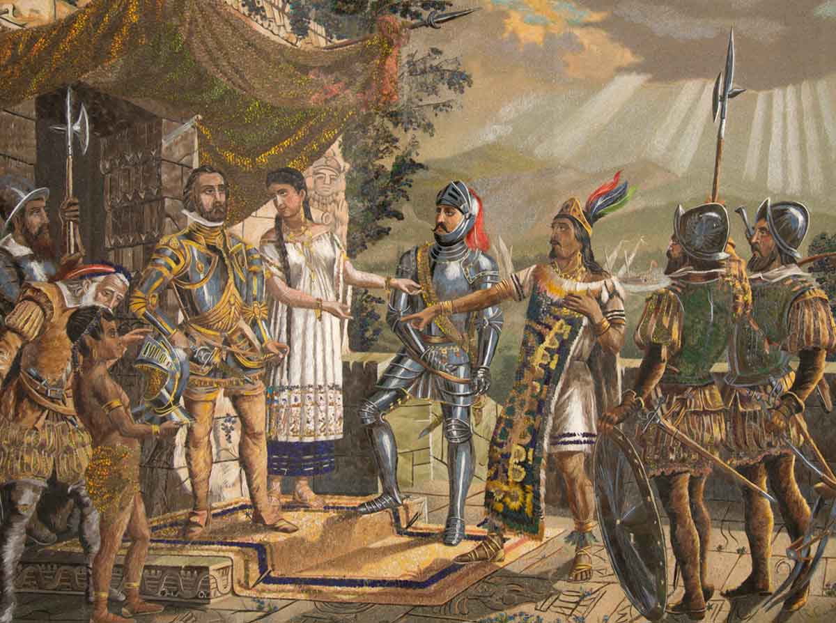la malinche hernan cortes painting