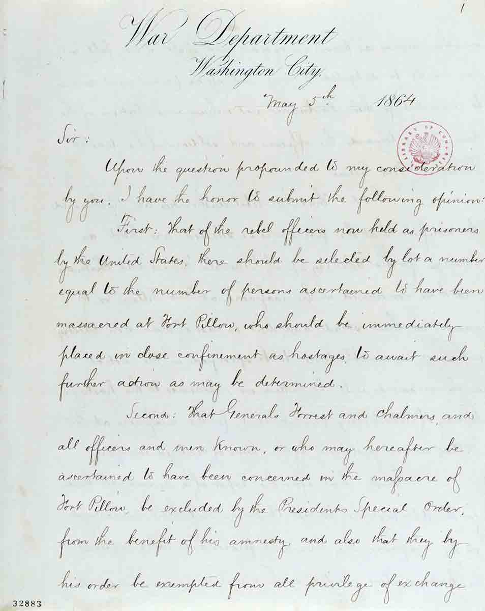 lincoln reaction fort pillow massacre