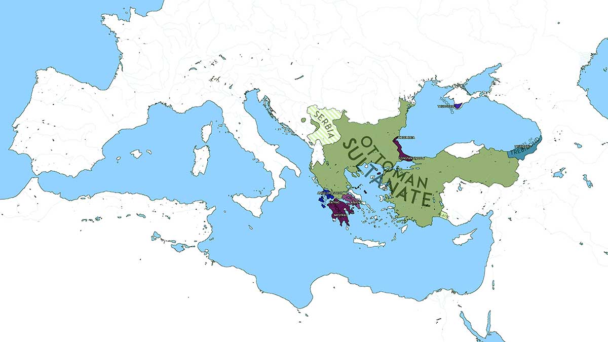 map byzantine empire 1453 ottoman empire
