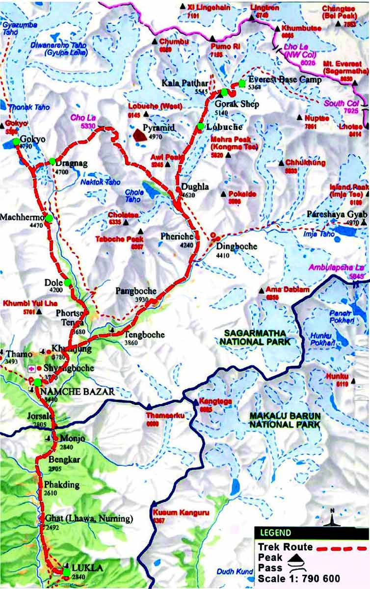 map everest base camp trek