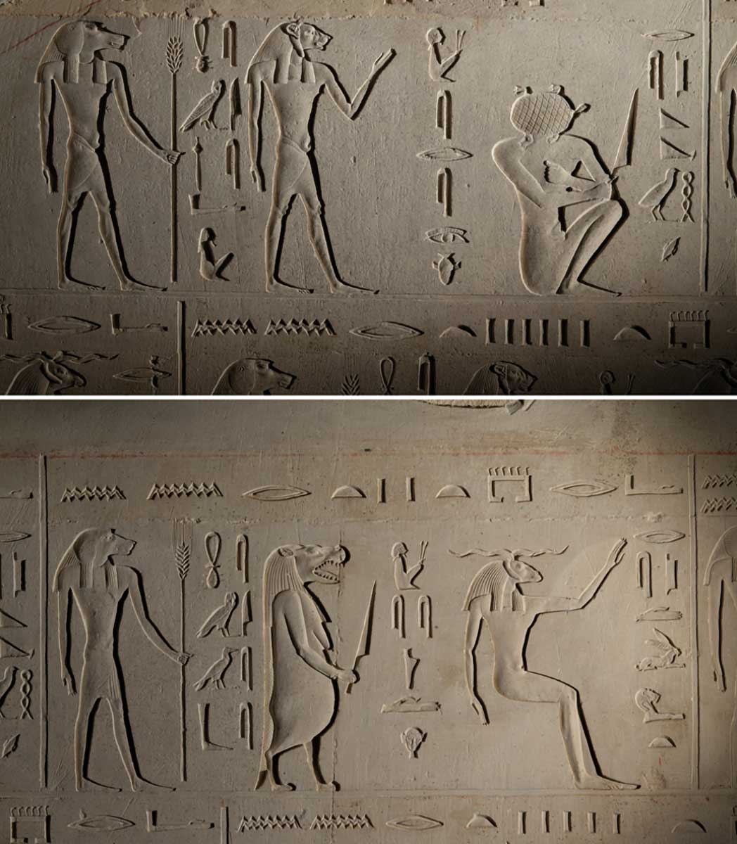 reliefs abusir demon guardians