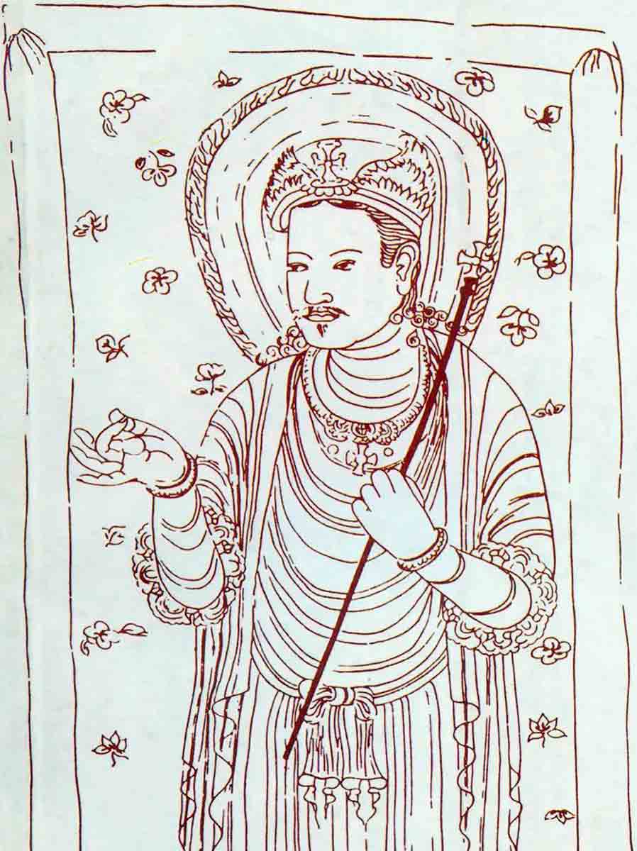 restoration silk painting christian figure