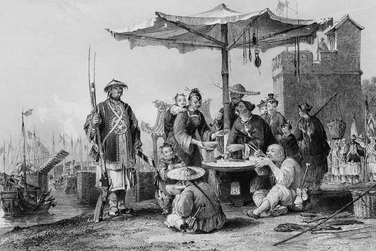 rice merchants china illustration